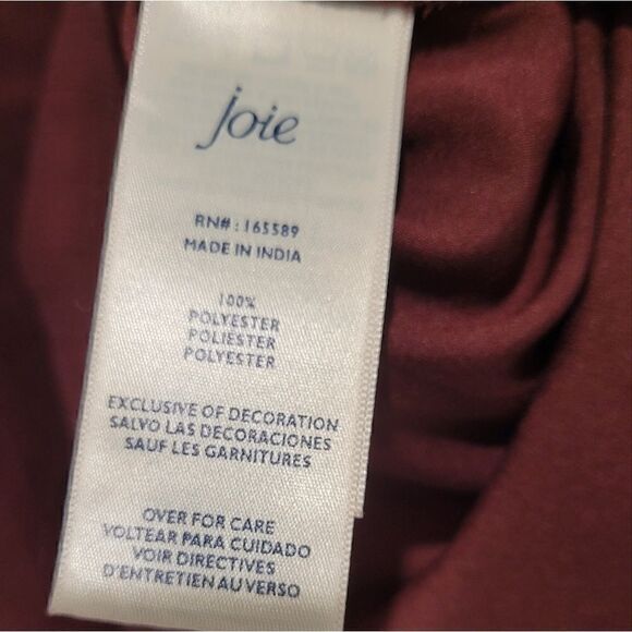 JOIE LImited Edition smocked neck wine blouse Size L - Picture 15 of 16